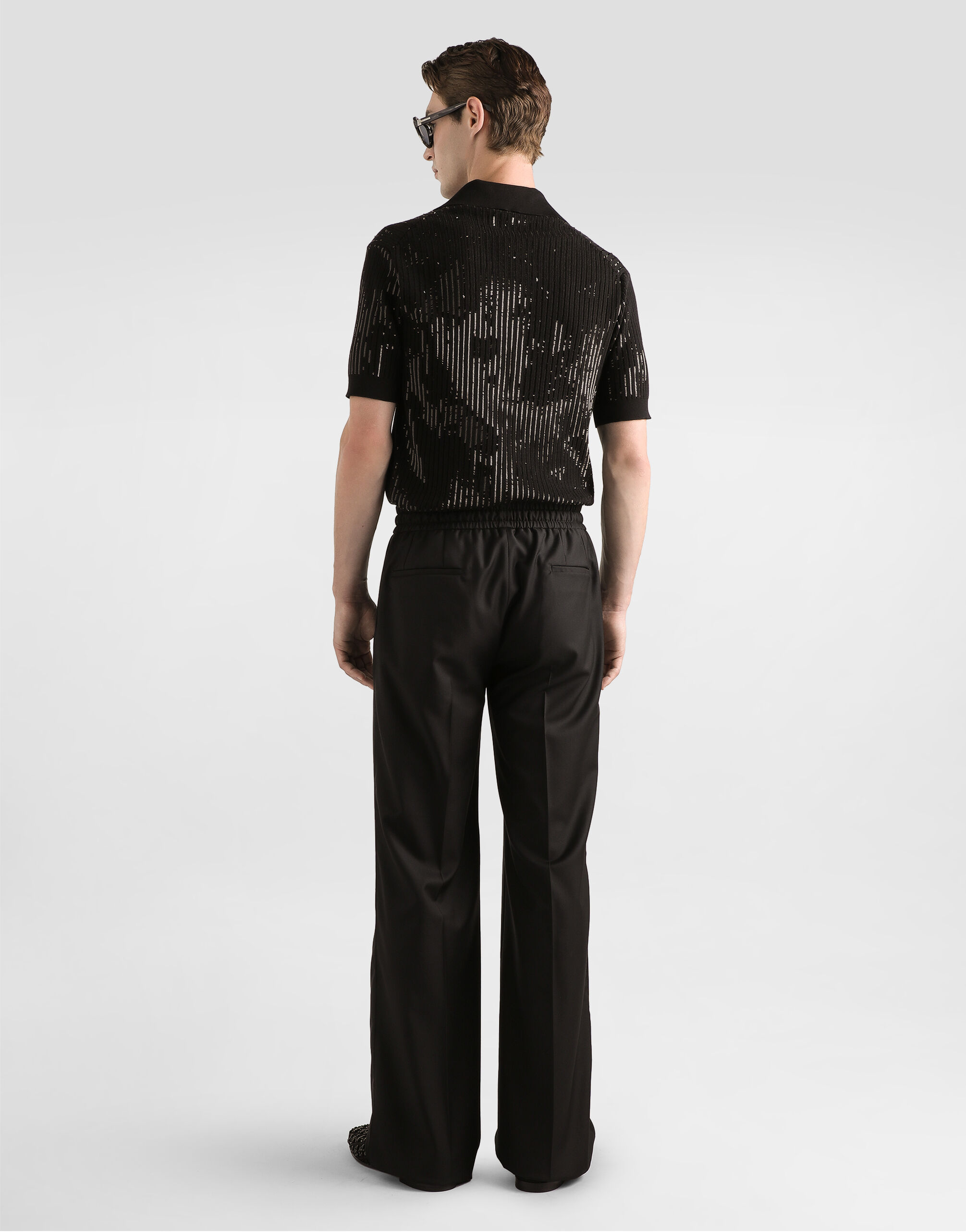 Wool twill jogging trousers in Black for Men | Dolce&Gabbana®