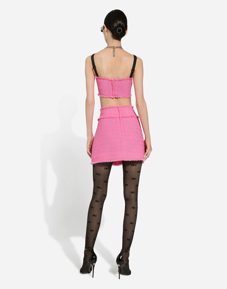 Dolce & Gabbana Raschel tweed miniskirt Pink F4CR5TFMMHN