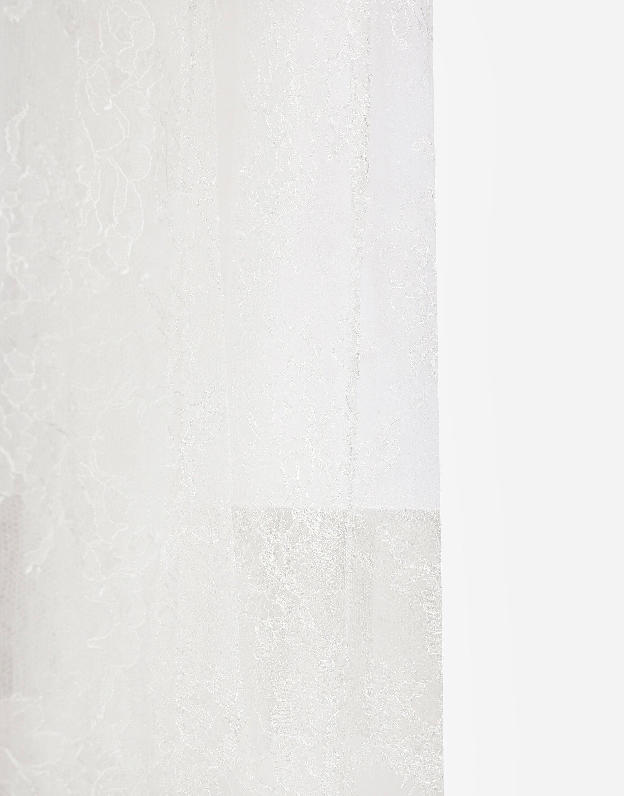 Long lace dress with corset detailing in White for Women