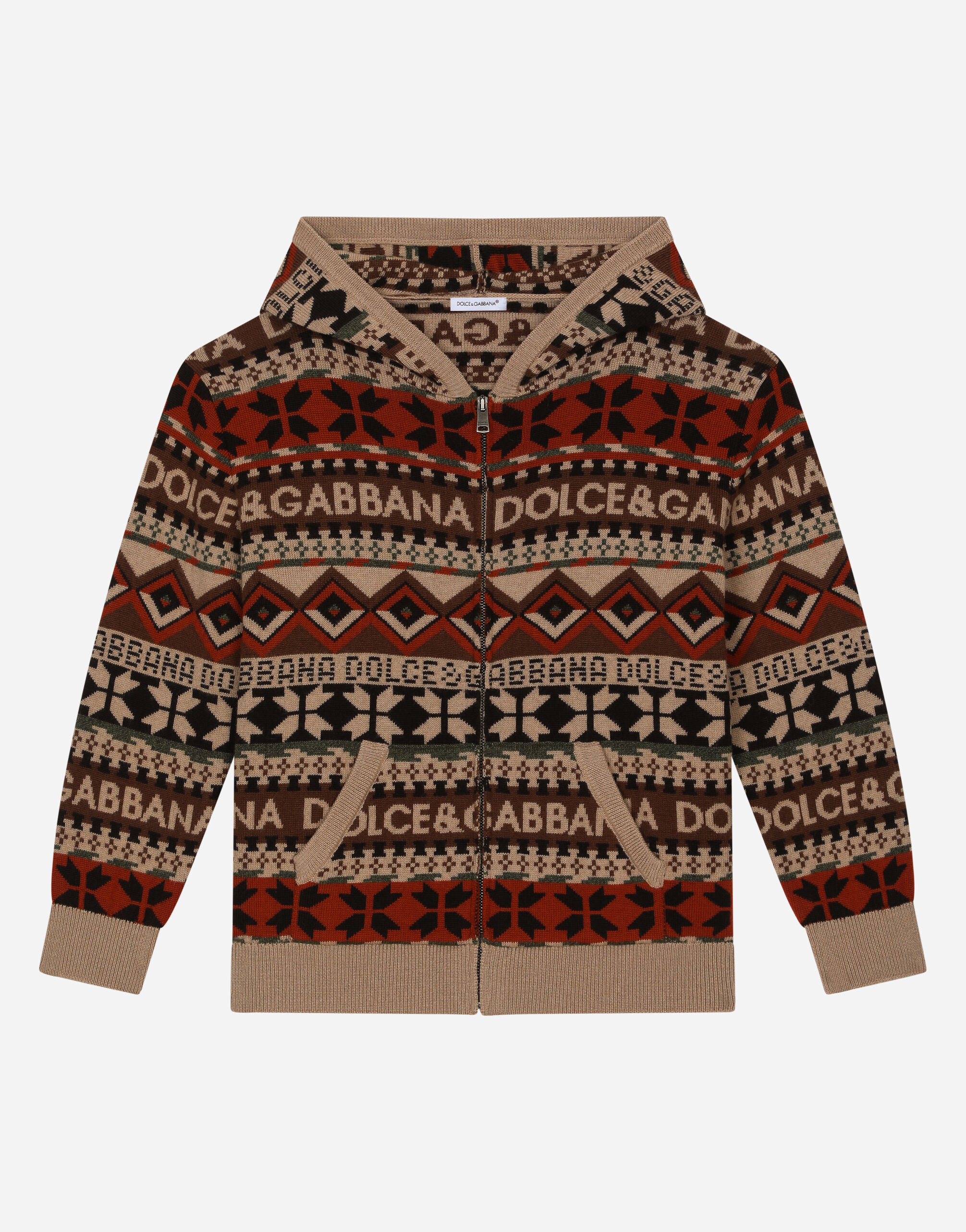 Jacquard on sale knit cardigan