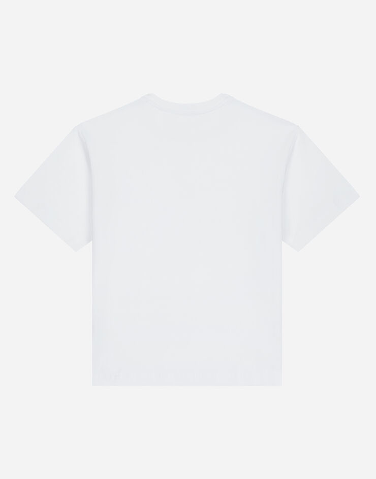 DolceGabbanaSpa Short-sleeved logo-print jersey T-shirt White L4JTEYG7K0M