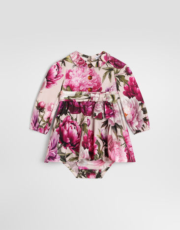 Dolce & Gabbana Peony-print cotton flannel dress Multicolor L24DV4G7QZV