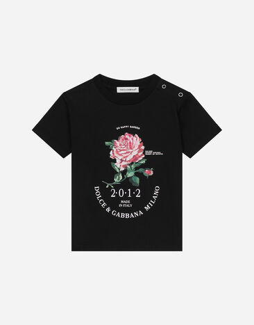 Dolce & Gabbana Camiseta de punto con logotipo Dolce&Gabbana y rosa Negro L2JTKTG7N0U