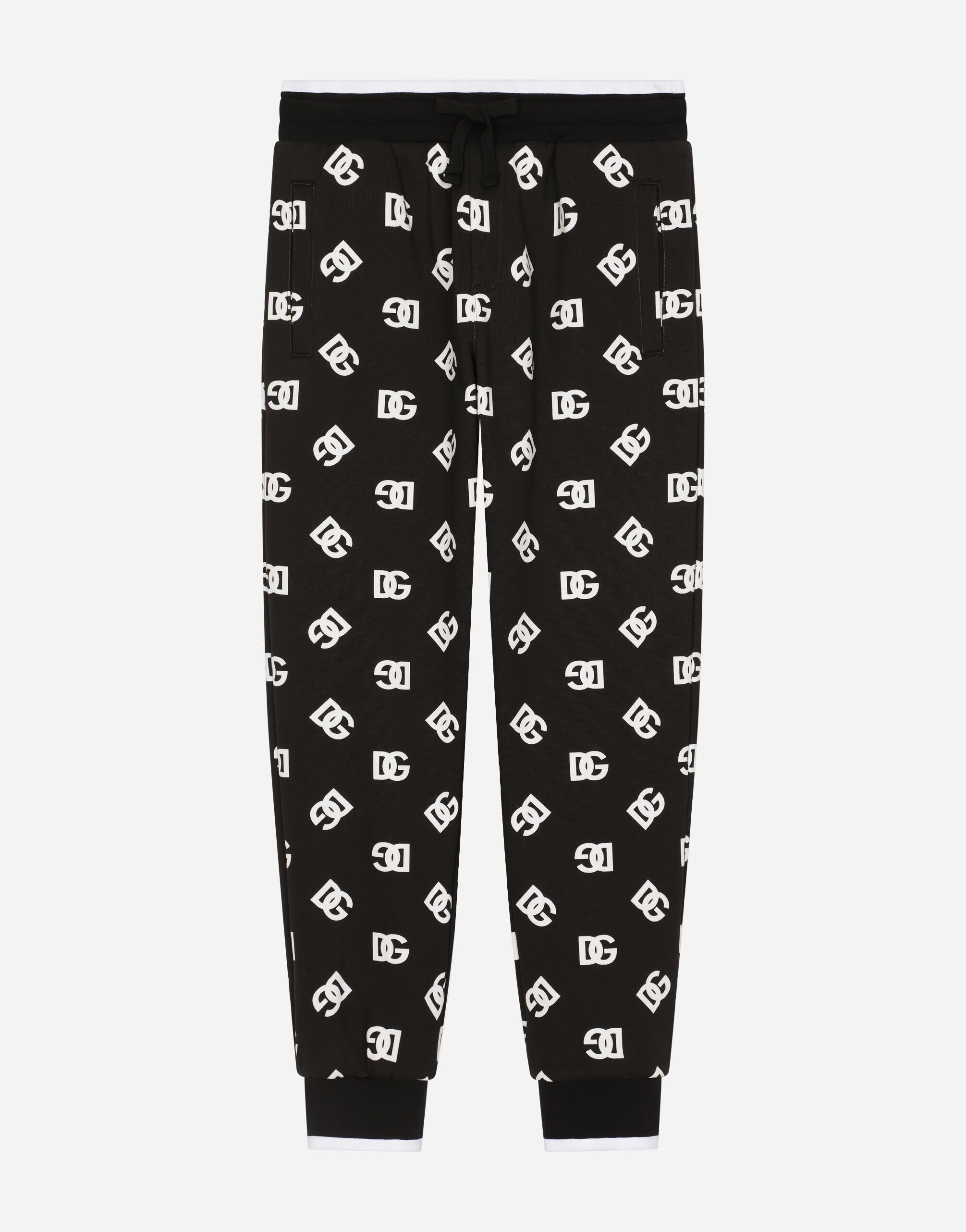Dolce&Gabbana Jersey jogging pants with DG logo print Black L5JPC3G7KN8