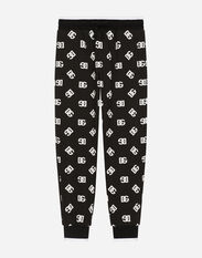 Dolce&Gabbana Jersey jogging pants with DG logo print Black L5JPC3G7KN8