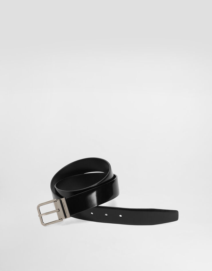 Dolce & Gabbana Brushed calfskin belt Black BC4703AI935