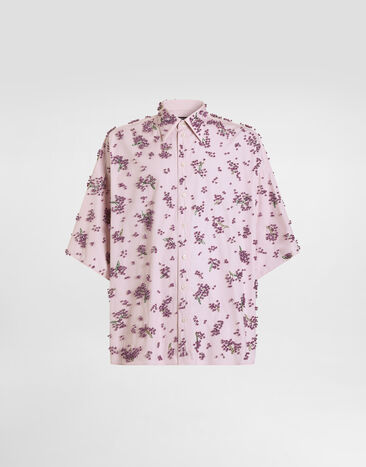 Dolce & Gabbana Cotton shirt with embroidery Multicolor G5PF9ZGK236