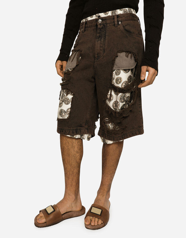 Dolce&Gabbana Denim shorts with rips Multicolor GV5RHDG8JD7