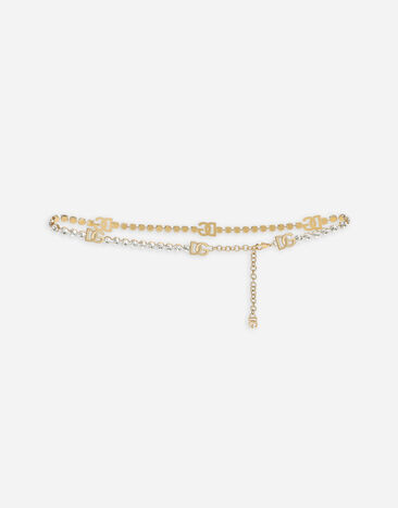 Dolce & Gabbana Cintura con decori strass e logo DG Gold WLO4S2W1111