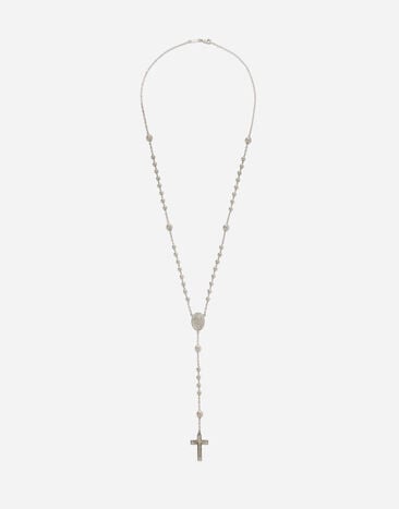 Dolce & Gabbana Tradition white gold rosary necklace Black WWJS1SXR00S