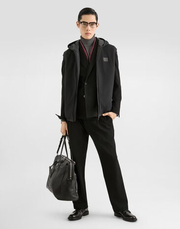 Dolce & Gabbana Technical fabric vest with hood Black G9AOGTGK305