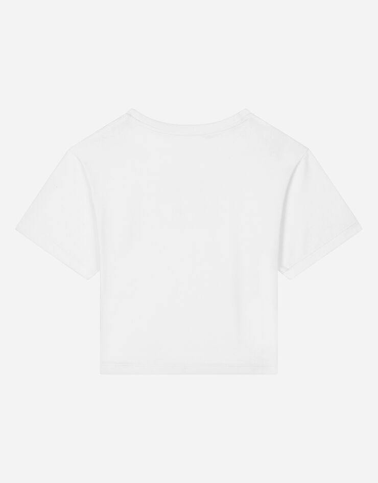 Dolce&Gabbana Jersey T-shirt with DG logo print White L5JTHWG7KXQ