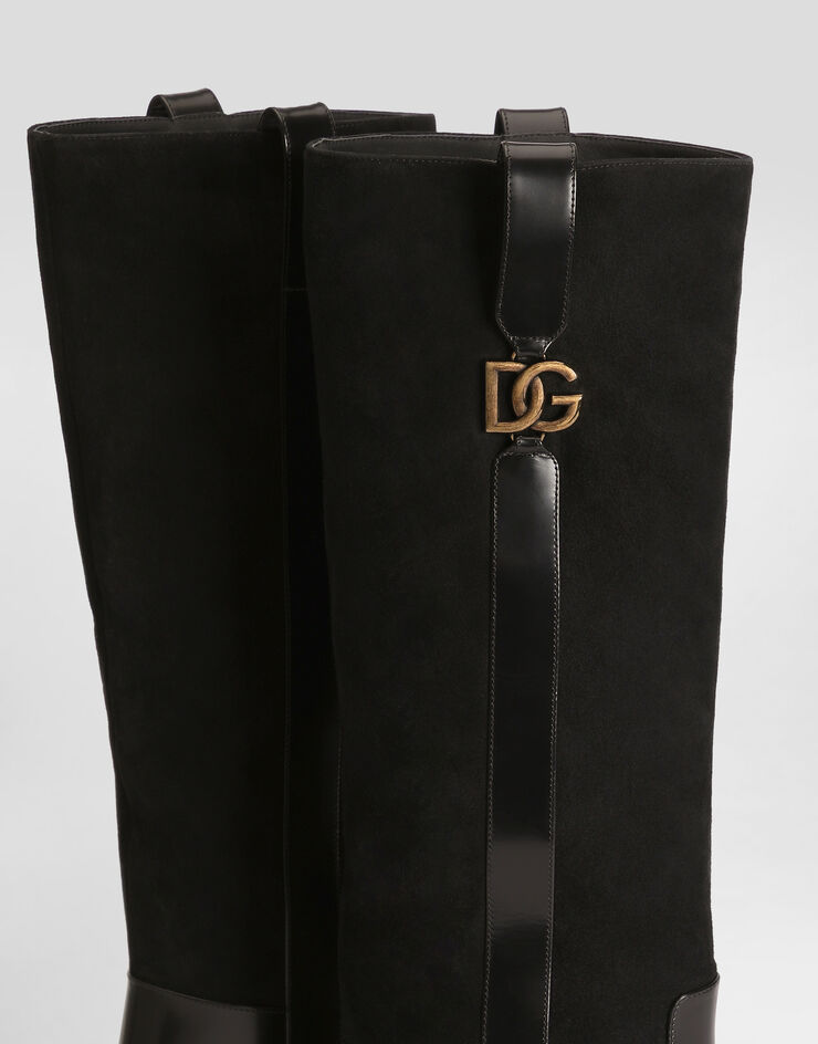 Dolce & Gabbana Suede riding boots Dolce & Gabbana Suede riding boots Black CU1316A3S68