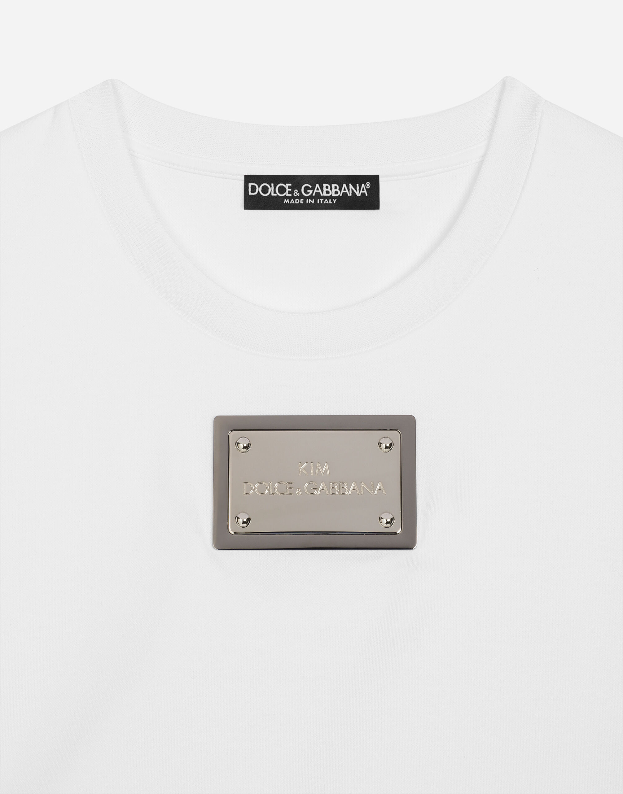 T SHIRT M CORTA GIRO in White for Women Dolce Gabbana US