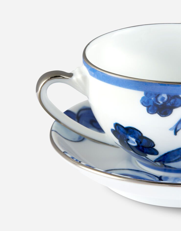 Dolce & Gabbana Taza de té con platillo de porcelana Multicolor TC0102TCA40