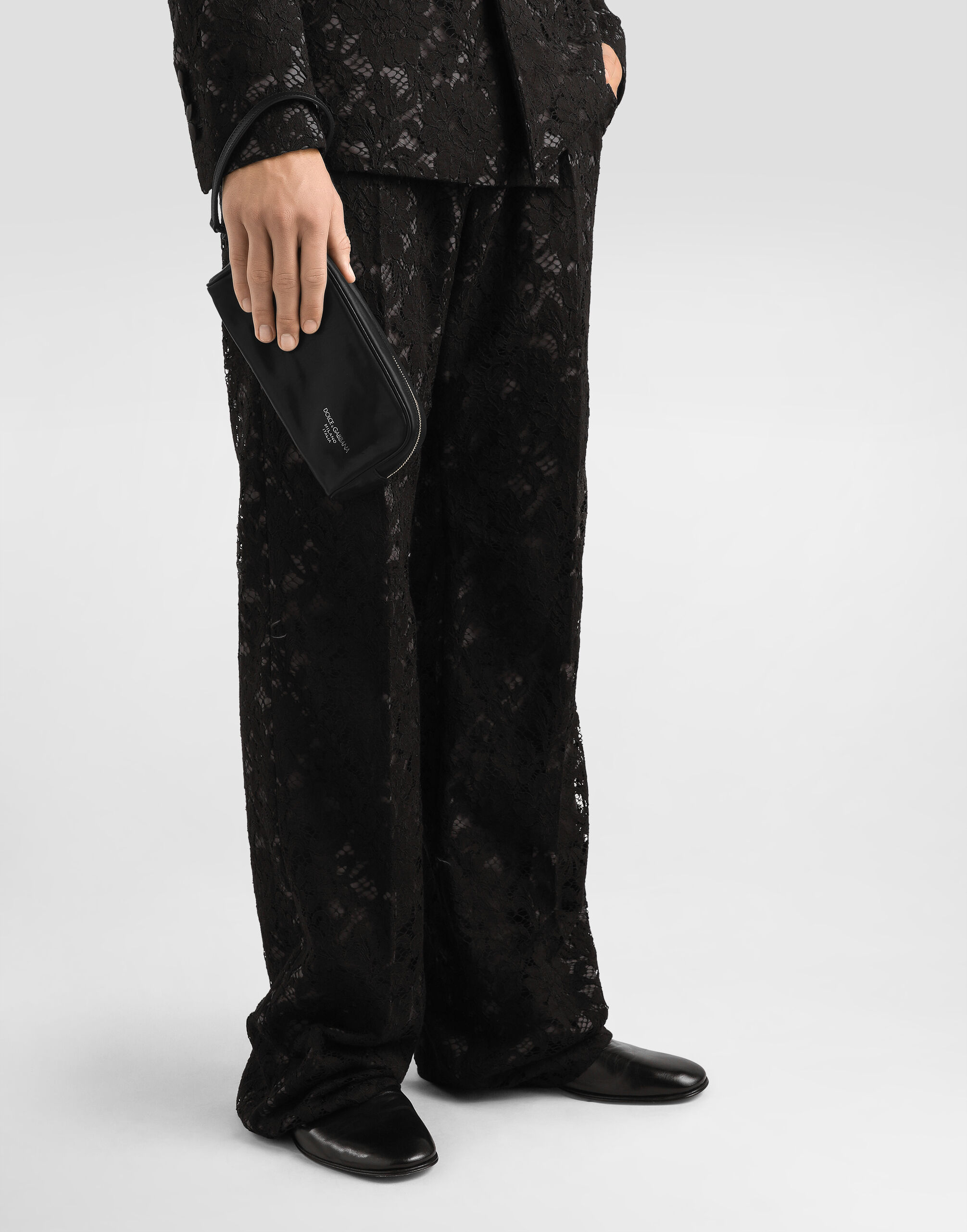Tempesta calfskin necessaire in Black for Men | Dolce&Gabbana® US