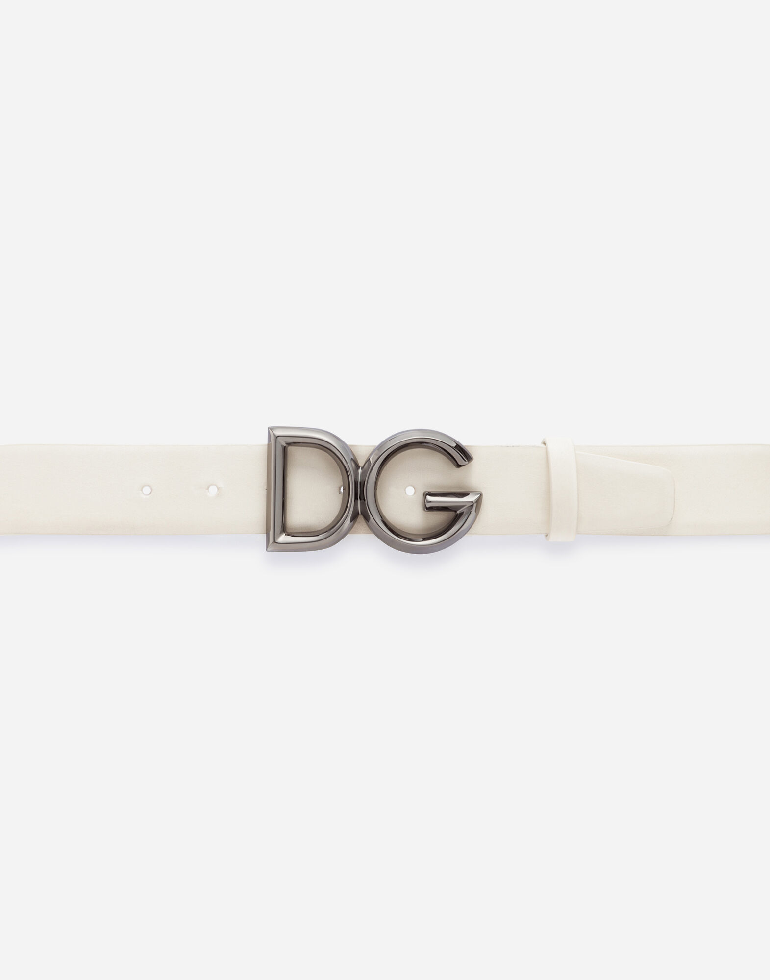 DOLCE&GABBANA DGロゴ ベルト ホワイト ホワイト/ルテニウムのメンズ ベルト ヴァケッタ DGロゴ | Dolce&Gabbana®