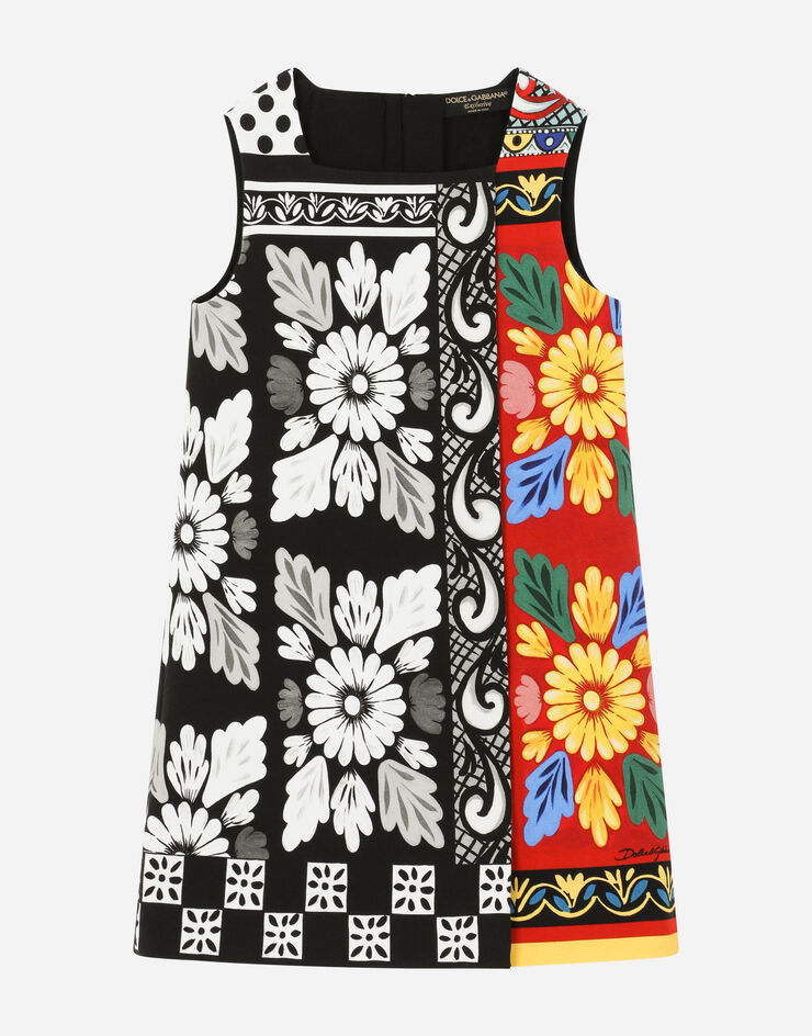 Dolce & Gabbana Interlock mini dress with carretto patchwork print MULTICOLOR L5SDI2G7YSZ