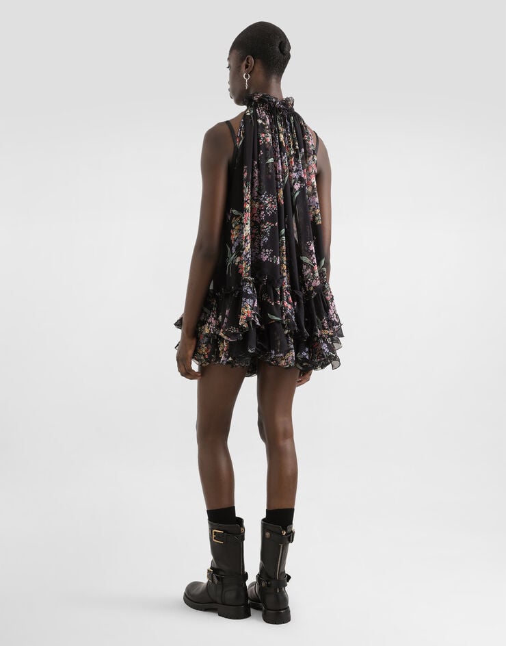 Dolce & Gabbana Flower bouquets-print chiffon dress Multicolor F611ATIS100