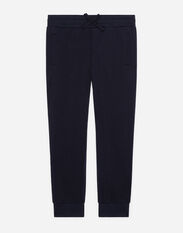 Dolce & Gabbana Jersey jogging pants with logo plate Azure L42F15LD879