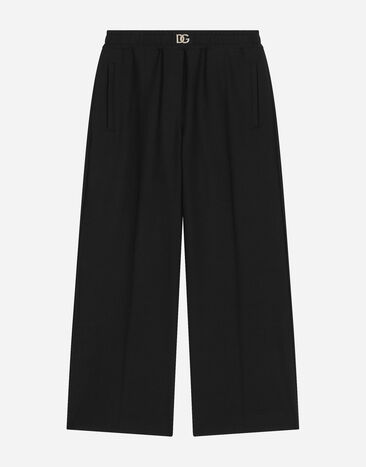 Dolce & Gabbana Wool palazzo pants with stretch waistband Print L5JP5BHPGF4