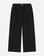 Dolce & Gabbana Wool palazzo pants with stretch waistband Pink D11229A1328