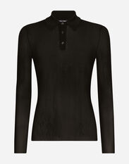 Dolce & Gabbana Ribbed viscose polo-shirt Black GXX36TJCVS6
