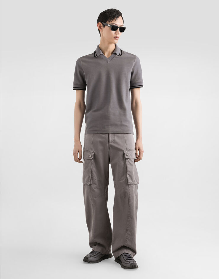 Dolce & Gabbana Piqué polo shirt Grey G8SX9THU7UT