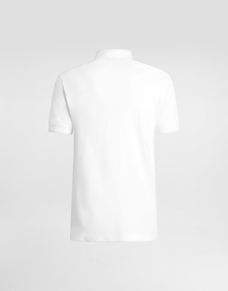 Dolce & Gabbana Cotton piqué polo-shirt with embroidery White G8LZ1ZG7WUR