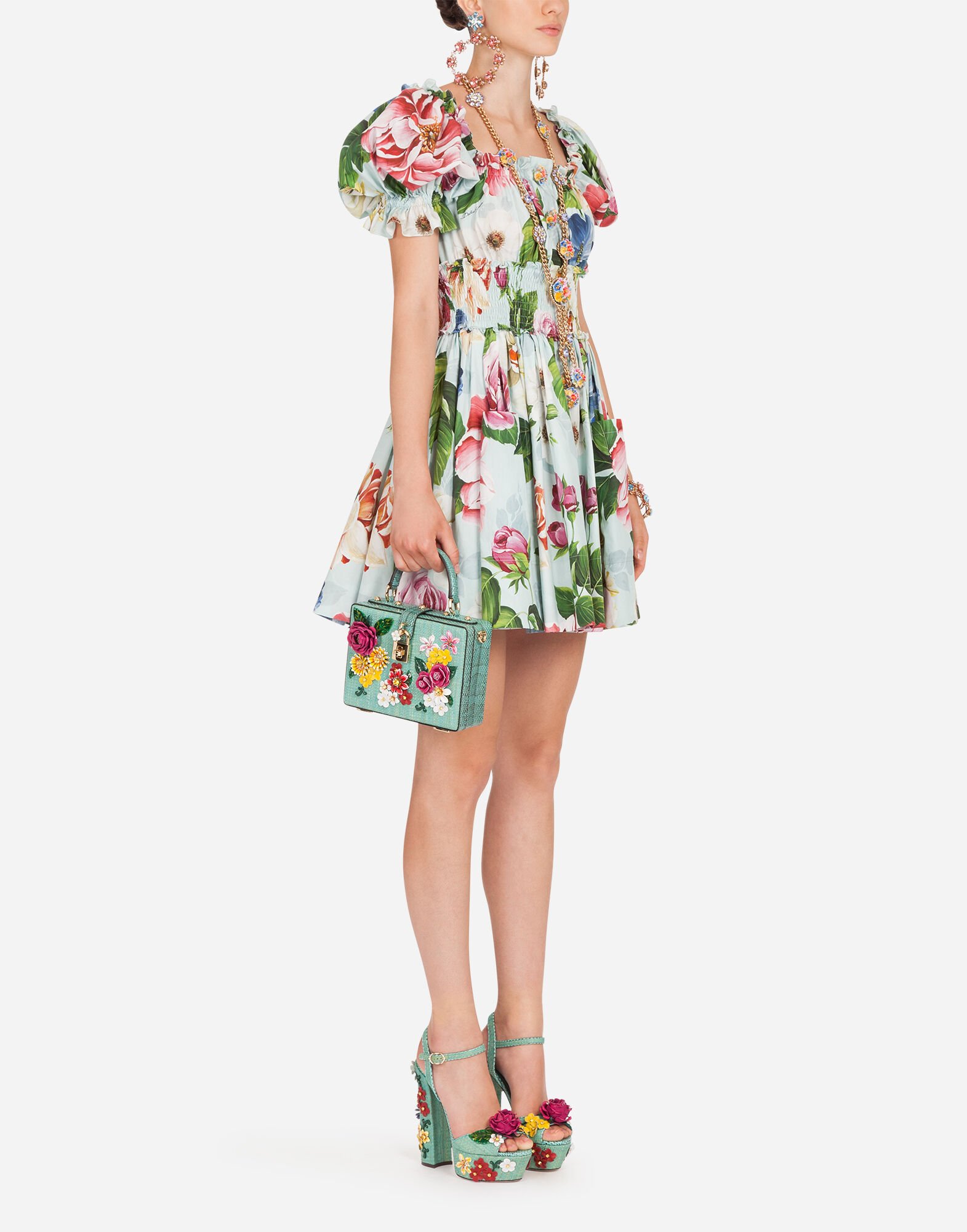 Dolce & Gabbana フローラルプリント ミニ ドレス ワンピース SHORT FLORAL-PRINT POPLIN DRESS