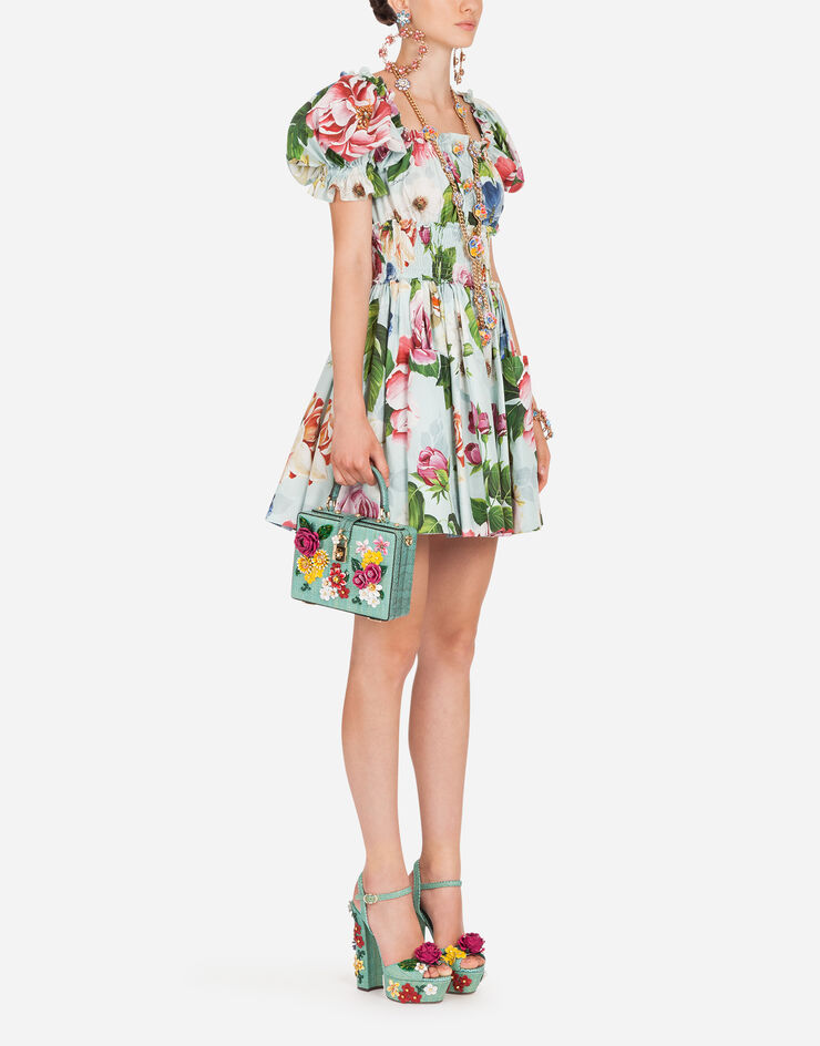 Dolce & Gabbana SHORT FLORAL-PRINT POPLIN DRESS BLUMENPRINT F6H5QTHS5GB