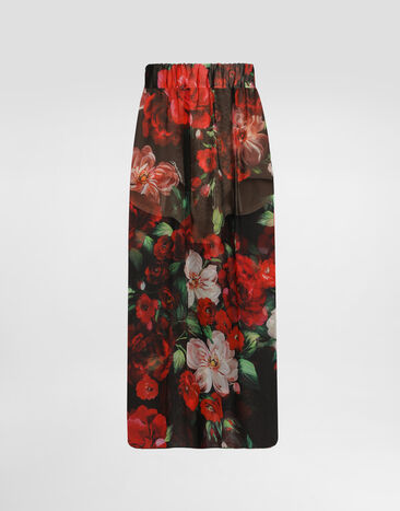 Dolce & Gabbana Rose-print chiffon calf-length skirt Print F7AX5TIS1Y6