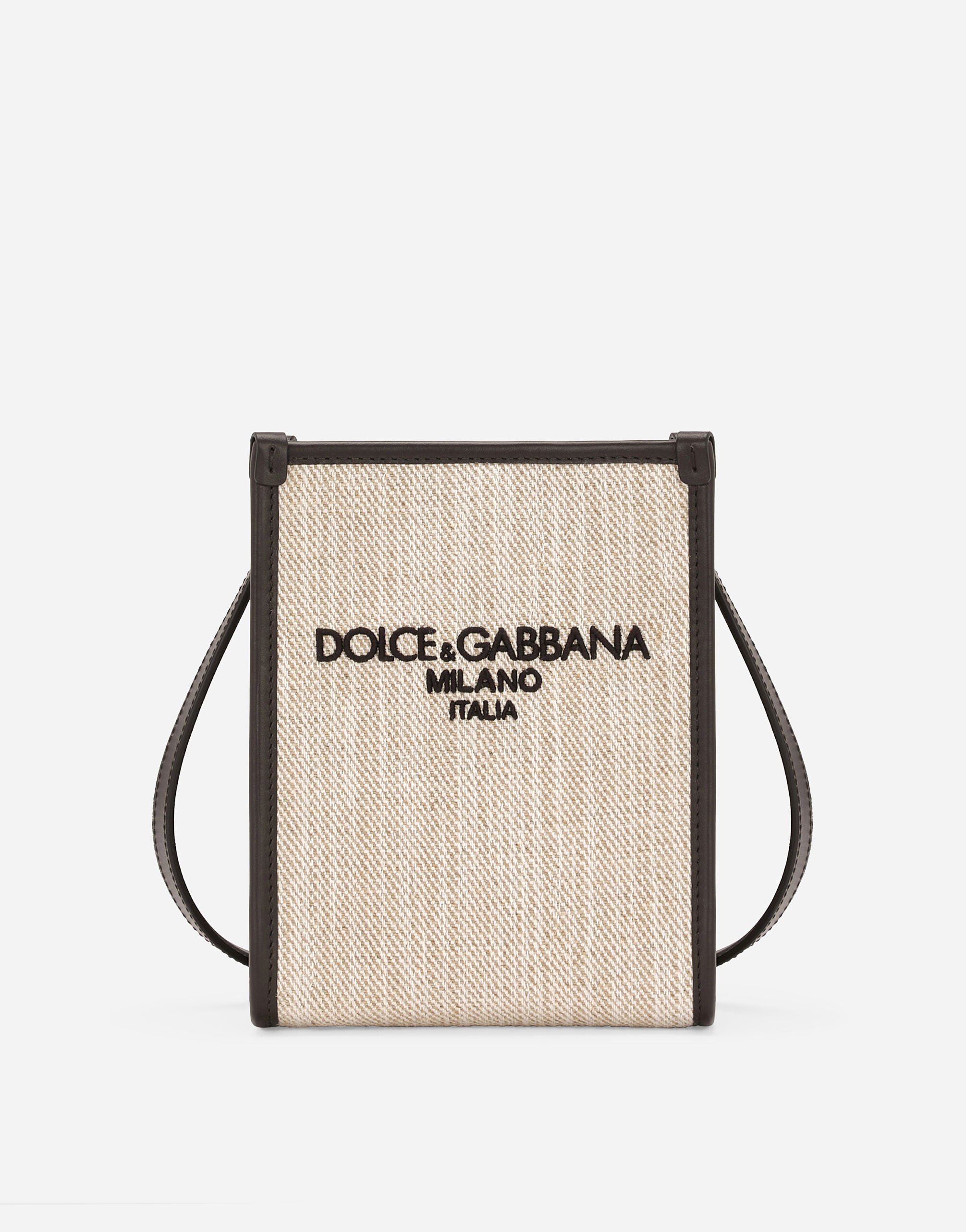 Dolce & Gabbana حقيبة تسوق صغيرة من قماش كانفاس بني BM2331A8034