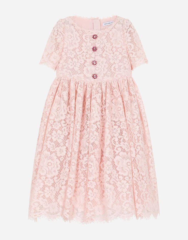 Dolce & Gabbana Long cordonetto lace dress Pink L52DP9HLMEA