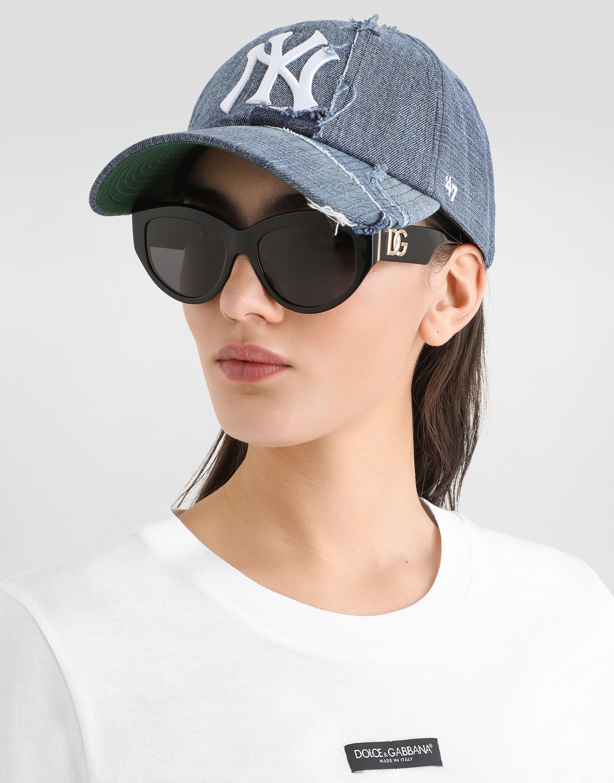 Dolce & Gabbana ベースボールキャップ ネイビー Dolce&Gabbana X '47 New York Yankees Denim Patchwork Baseball Cap