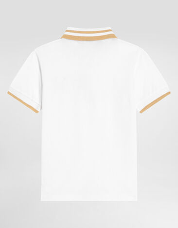 Dolce & Gabbana Piqué polo shirt with print White L4JT8VG7PWS