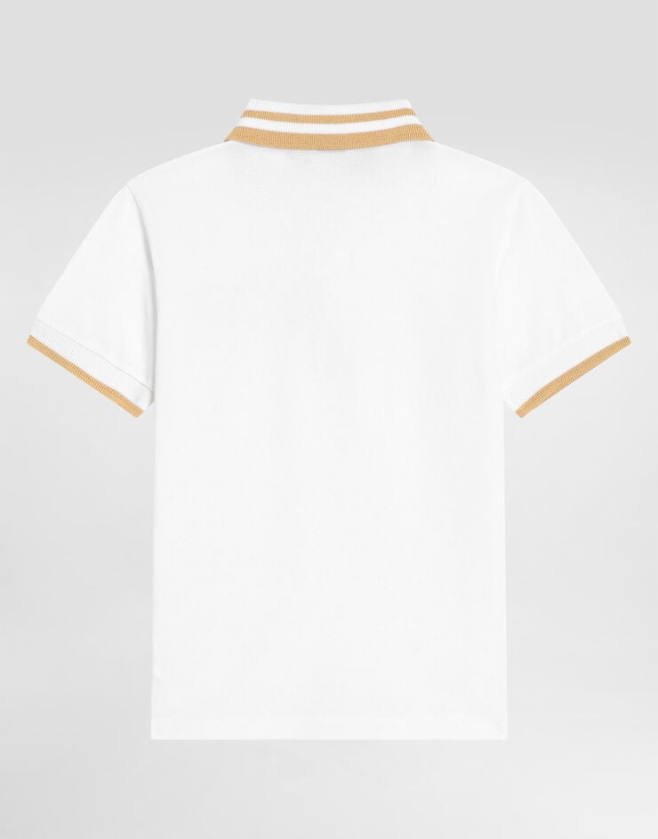Dolce & Gabbana Piqué polo shirt with print White L4JT8VG7PWS