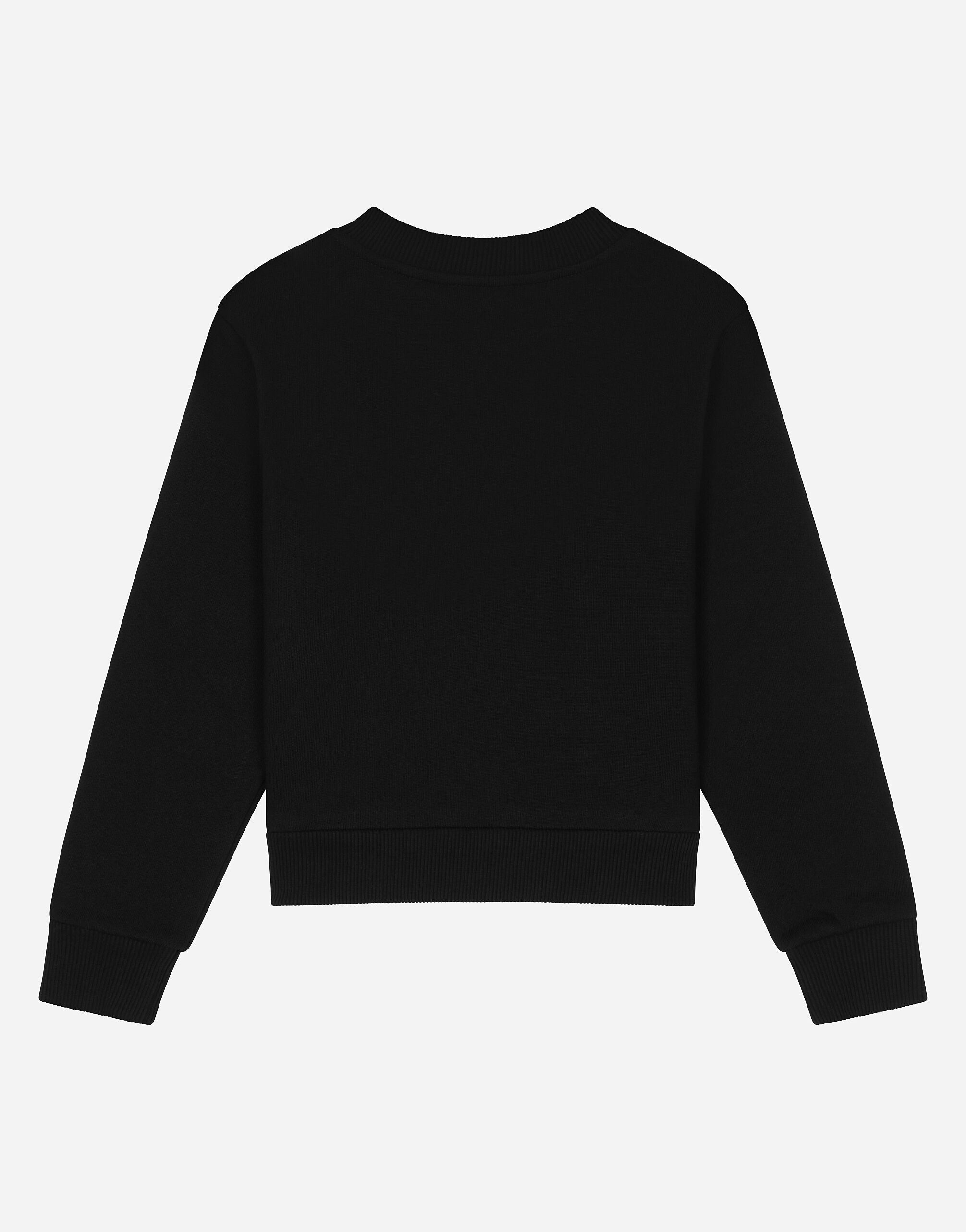 Jersey sweatshirt with logo tag in Negro for Girls