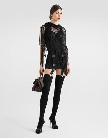 Dolce & Gabbana Viscose crochet shawl Black FXR41TJAISB