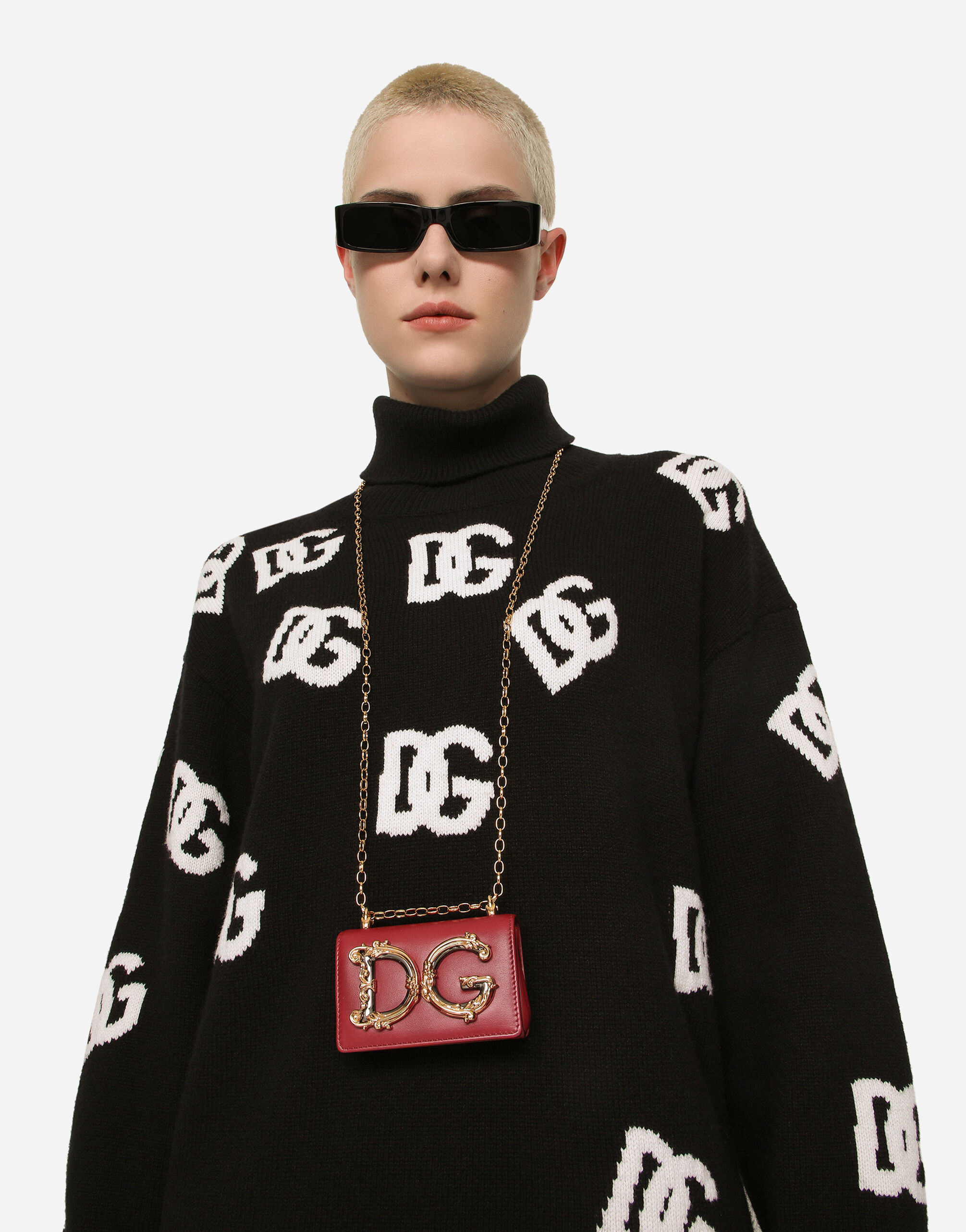 DG Girls micro bag in plain calfskin in RED for Dolce Gabbana US