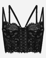 Dolce & Gabbana Lace lingerie corset with straps and eyelets Black O7D16TONO26