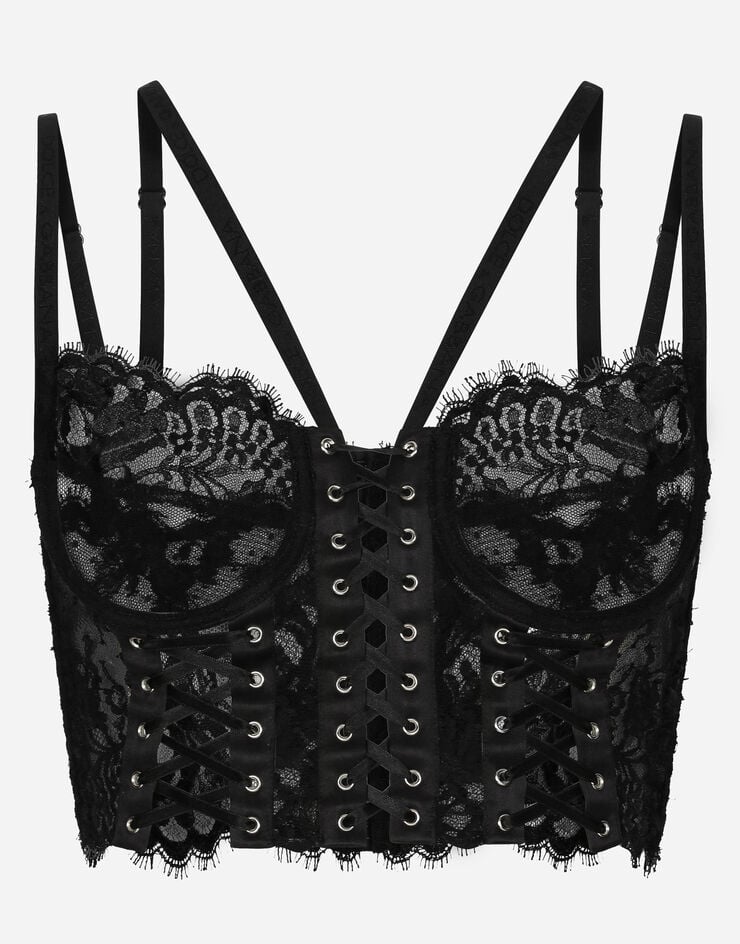Dolce & Gabbana Lace lingerie corset with straps and eyelets Black O7D30TONM80