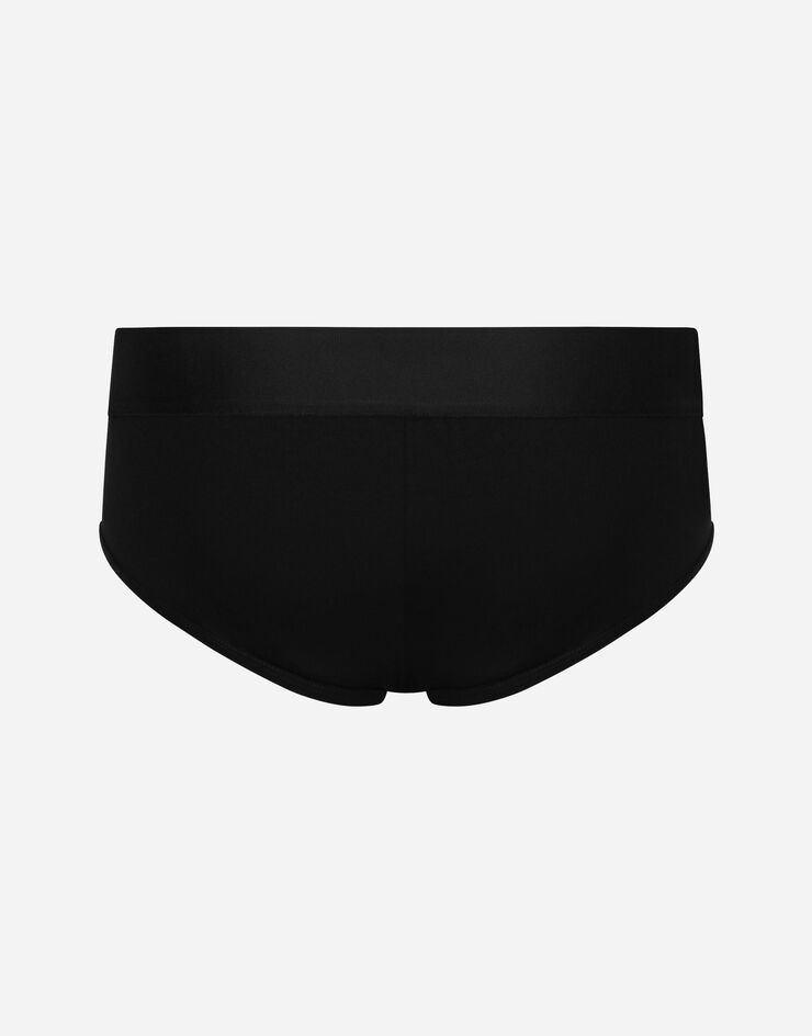 Dolce & Gabbana Slip brando cotone stretch Nero M3F32JONP20