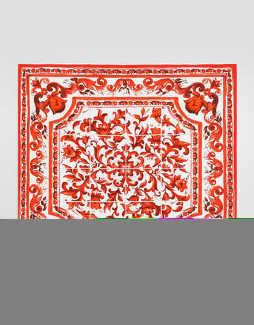 Dolce & Gabbana Decke aus baumwolle mit majolika-print Multicolor LNJAI9G7P4S