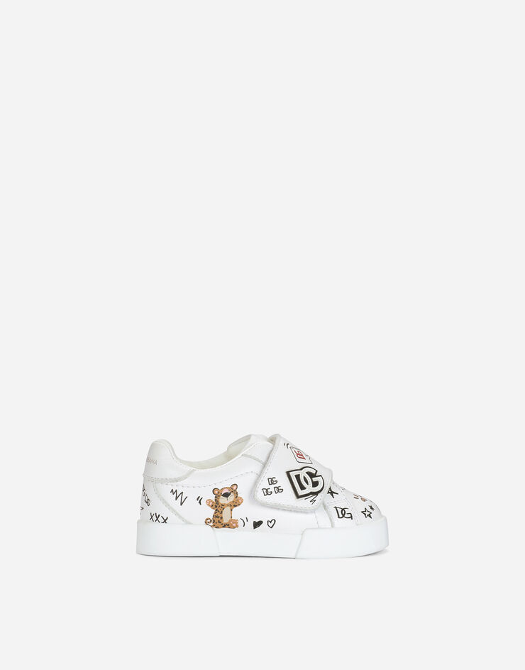 Dolce & Gabbana First steps Portofino Light sneakers with baby leopard print Multicolor DN0143AA341