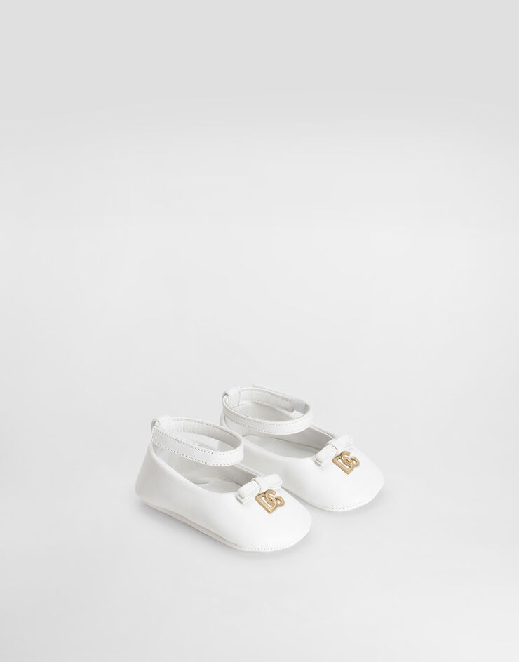 Dolce & Gabbana Nappa leather ballet flats with logo White DK0065AB793