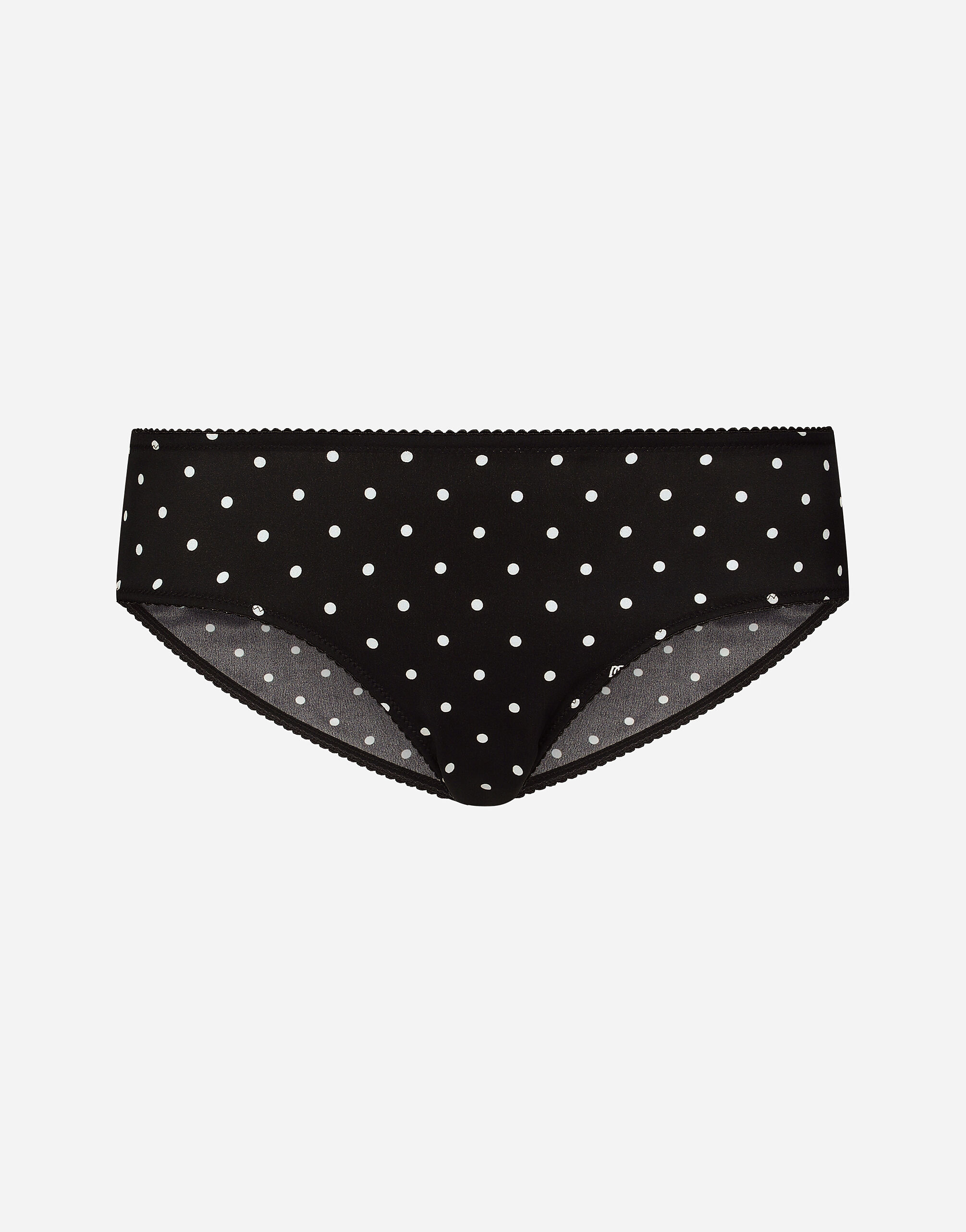 Dolce & Gabbana Slip en soie avec imprimé à pois Imprimé O1A12TON00R