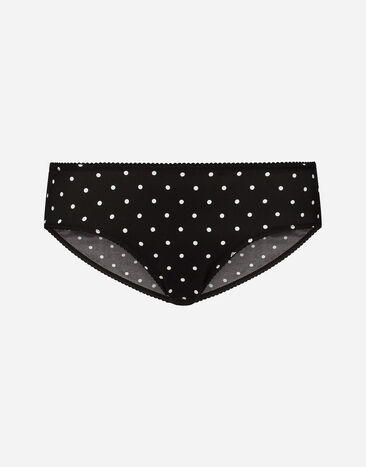 Dolce & Gabbana Slip en soie avec imprimé à pois Imprimé O1A12TON00R