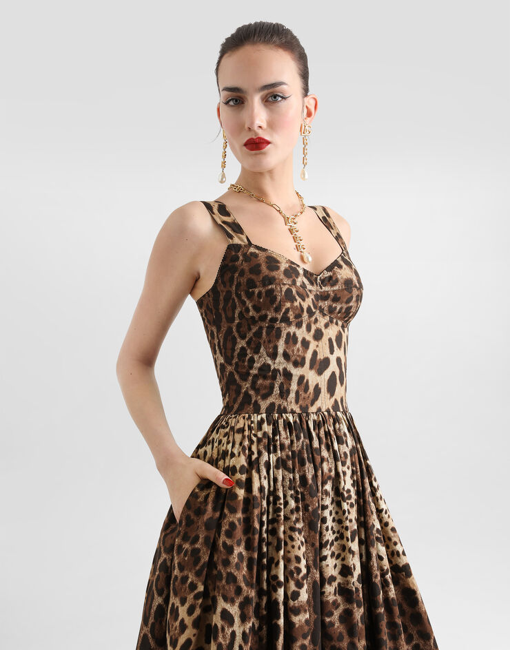 Dolce & Gabbana Leo-print poplin dress Dolce & Gabbana Leo-print poplin dress Print F6TTHTHS5E3