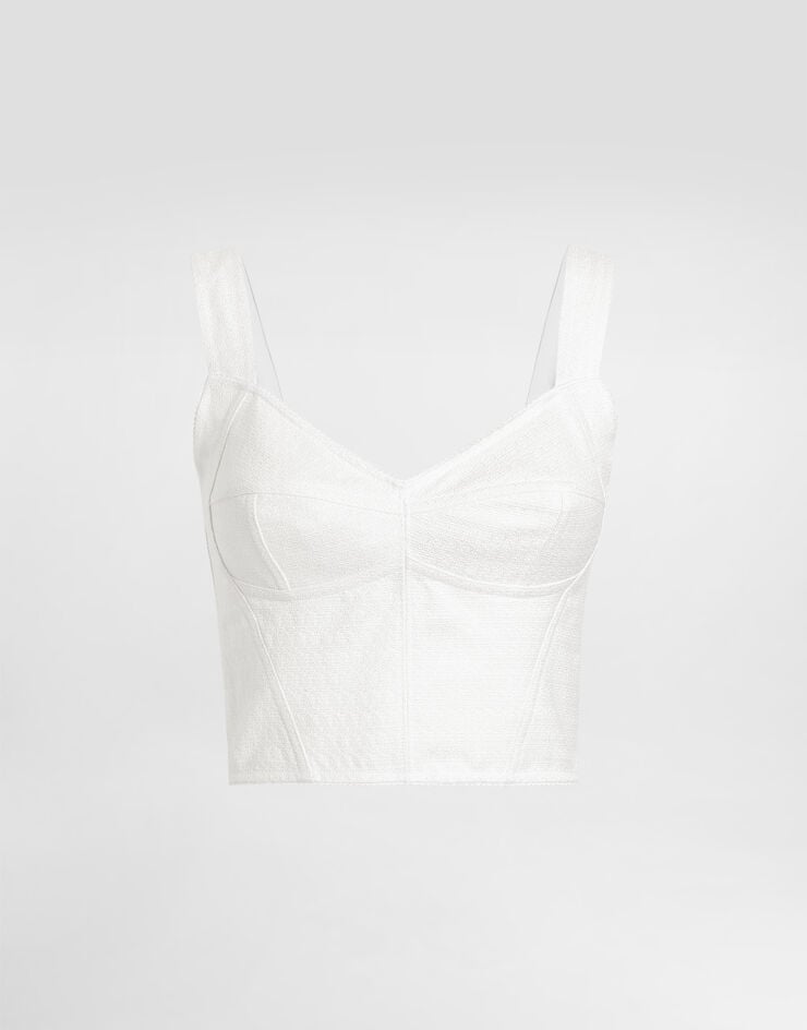 Dolce & Gabbana Stretch mat bustier White F7W98TFU9AU